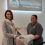 Employee receiving recognition for dedication and professionalism