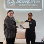 Concept Care staff being awarded for outstanding performance